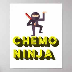 Chemo Ninja Kinderen Kankerbewustzijn Maand Poster