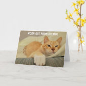 Chemo Ondersteuning Schattigee Cat Kaart (Gele Bloem)