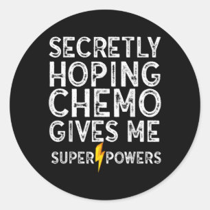 Chemo stiekem hopen op superkrachten - stralingska ronde sticker