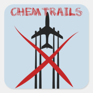 Chemtrails zijn verkeerd op blauw vierkante sticker