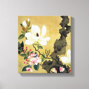Chen Hongshou Magnolia en Erect Rock Canvas Afdruk