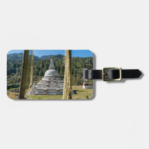 Chendebji Chorten in Bhutan, Himalaya, Azië Bagagelabel