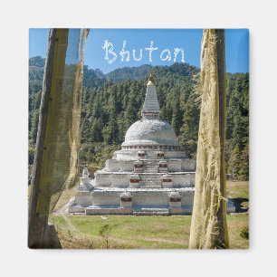Chendebji Chorten in Bhutan, Himalaya, Azië Magneet