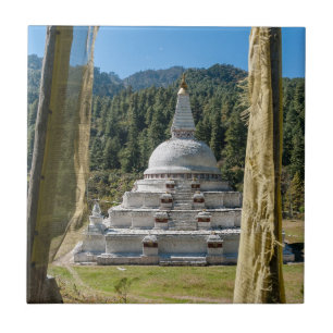 Chendebji Chorten in Bhutan, Himalaya, Azië Tegeltje