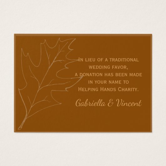 Chêne automne feuille Mariage Charity Favoriser ca (Devant)