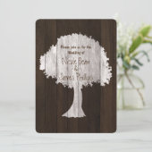 Chêne blanc et bois Invitations de mariage rustiqu (Debout devant)