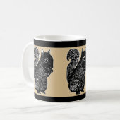 Chêne d'écureuils noirs et tasse noire (Devant gauche)