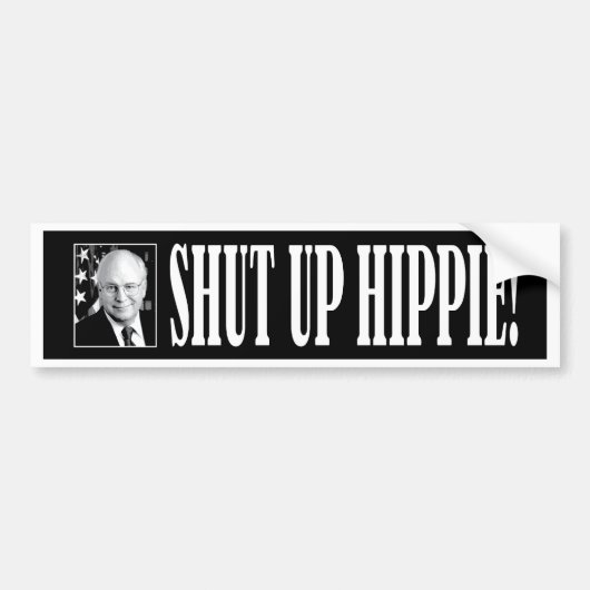 cheney_shutup_bmprstkr_blk bumpersticker (Voorkant)