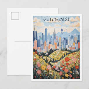 Chengdu China Reis Esthetiek Briefkaart