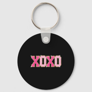 Chenille Patch Sparkling Xoxo Valentijnsdag Hart Sleutelhanger