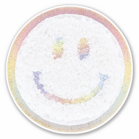 Chenille Smile gezicht Sticker (Voorkant)