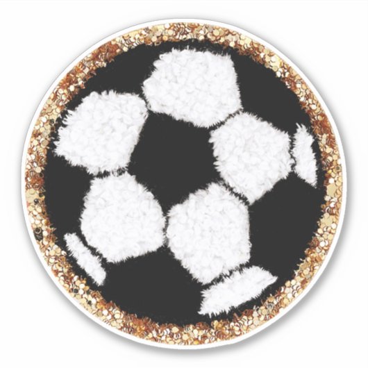 Chenille-Voetbal Sticker (Voorkant)