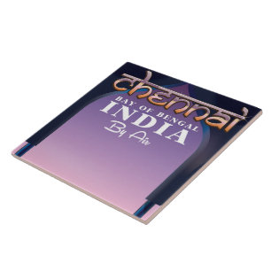 Chennai, Bengalbaai in Oost-India Tegeltje