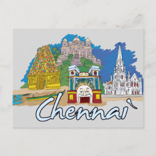 Chennai, India beroemde stad Briefkaart