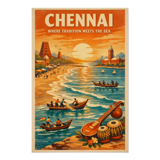 Chennai, India, in a classic retro Perfect Poster (Voorkant)