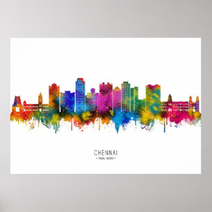 Chennai India Silhouet Poster