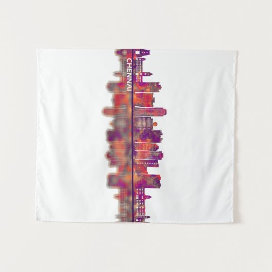 Chennai India Skyline Wandkleed (Voorkant (horizontaal))