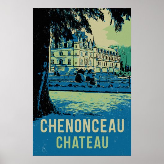 Chenonceau chateau originele afbeelding Frankrijk Poster (Voorkant)