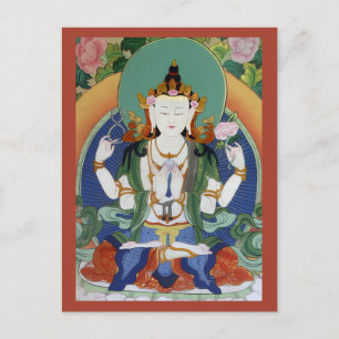 Chenrezig Bodhisattva van Mededogen Tibetaanse God Briefkaart