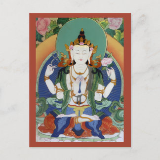 Chenrezig Bodhisattva van Mededogen Tibetaanse God Briefkaart