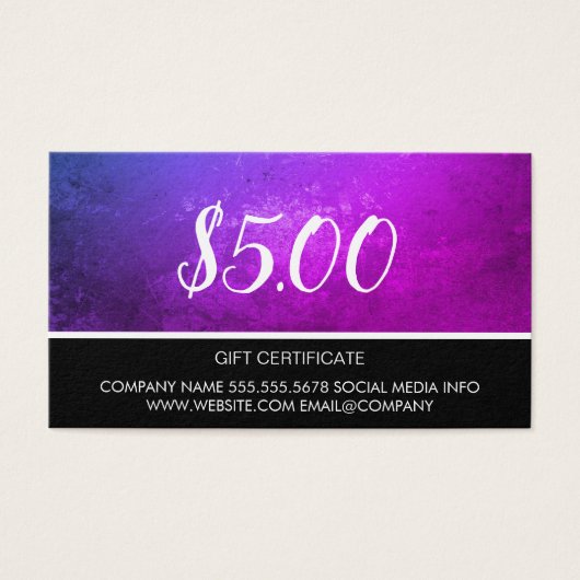 Chèque-cadeau (Devant)