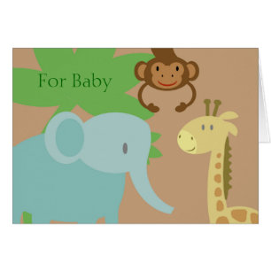 Chèque-cadeau de bébé d'animaux de jungle