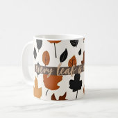 Chèque d'automne Motif Feuille - Mug de texte pers (Devant gauche)
