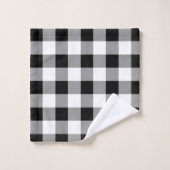 Chèque de bison noir et blanc (Gant de toilette)