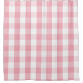 Chèque de bison rideau de douche rose et blanc (Devant)