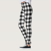 Chèque de buffle noir et votre couleur - Leggings (Gauche)