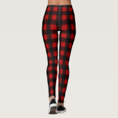 Chèque de buffle rouge et noir - Leggings (Dos)
