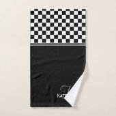 Chèque design personnalisé en noir et blanc (Serviette à main)