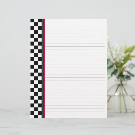 Chèque en noir et blanc avec papier Classeur Accen (Debout devant)