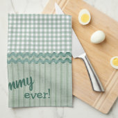 Chèque En vichy vert et rayures Serviettes de cuis (Quart Plié)