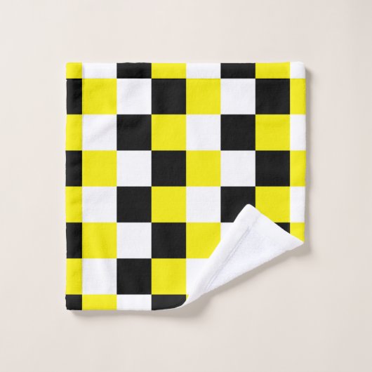 Chèque jaune blanc noir (Gant de toilette)