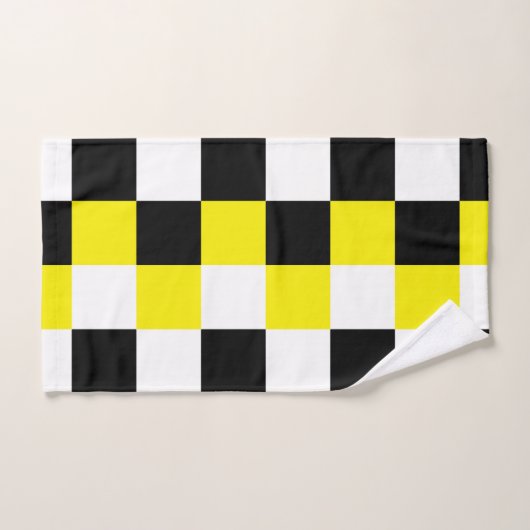 Chèque jaune blanc noir (Serviette à main)