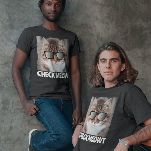 Chèque Meowt, Drôle Mens T-shirt Chat