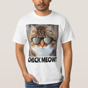 Chèque Meowt, Drôle Mens T-shirt Chat
