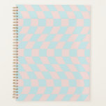 Chèque Retro Chèque dérouté Pastel doux<br><div class="desc">Chequeteuses déformées cool en bleu pastel et rose pastel. Un design psychédélique rétro qui vous emmène au pays des merveilles. Chariot tordu,  ondulé,  déformé,  chèques déformés,  à damiers planificateur préppy de la chambre des dortoirs déformé.</div>