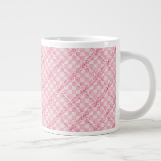 CHÈQUE ROSE QUILT Big White Mug (Droite)