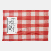Chèque rouge nom de la boulangerie Serviettes de c (Horizontal)