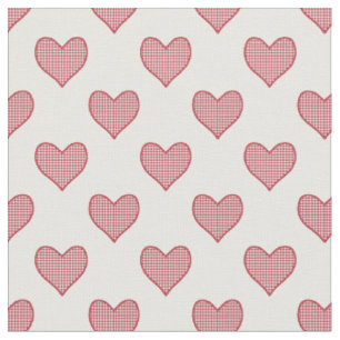 Chèque rouge romantique En vichy Coeurs tissu pers