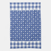 Chèque Serviette de cuisine ou de thé, Pois bleus (Vertical)