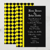 ChequerBoard Ebony (Jaune) Faire-part de mariage (Devant / Derrière)