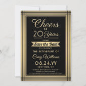 Cheques any Years Retirement Elegant Black and Gol Save The Date (Voorkant)