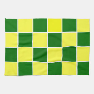 Chèques blancs, jaunes et verts Serviette de cuis