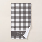Chèques Buffalo blanc gris moderne personnalisés (Serviette à main)
