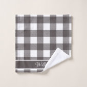 Chèques Buffalo blanc gris moderne personnalisés (Gant de toilette)