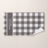 Chèques Buffalo blanc gris moderne personnalisés (Serviette à main)