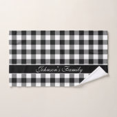 Chèques de buffles noirs et blancs modernes Famill (Serviette à main)